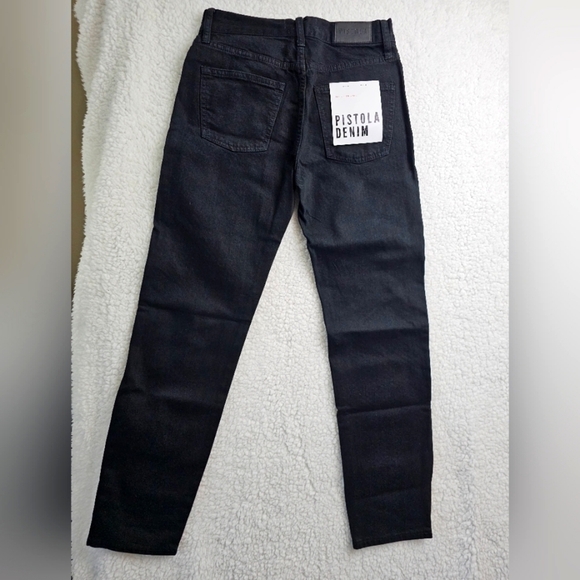 🆕️Pistola Embellished Rhinestone High-Rise Straight Legged Black Jeans Size 24 - Picture 3 of 11